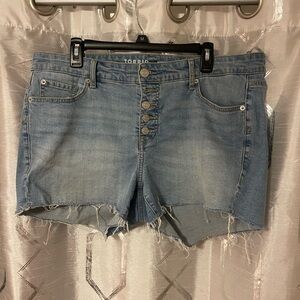 Torrid Blue Jean Shorts Relaxed Fit Mid-Thigh